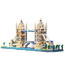YZ City Architecture Tower Bridge Miniatur Blok Bangunan Set Perakitan Berlian Landmark Terkenal Dunia Model Bangunan Ikonik 1833 Potongan - MultiWarna - View 8
