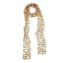 1 Piece Of Multi-Color Black And Gold European And American Fashion Hot Selling Hollow Sequin Versatile Scarf, Popular Street Dance  Accessory, Scarf And Waist Chain - 4 金 - 查看 6