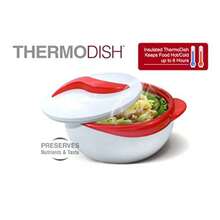 Set of 3 Thermo Dish Hot or Cold Casserole Serving Bowls with Lids - Rojo - Ver 5