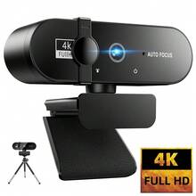 4K/2K/1080P USB 网络摄像头，带自动对焦和隐私保护盖 | 即插即用，适用于 PC/笔记本电脑、Zoom、直播和远程办公 - 彩色 - 查看 2