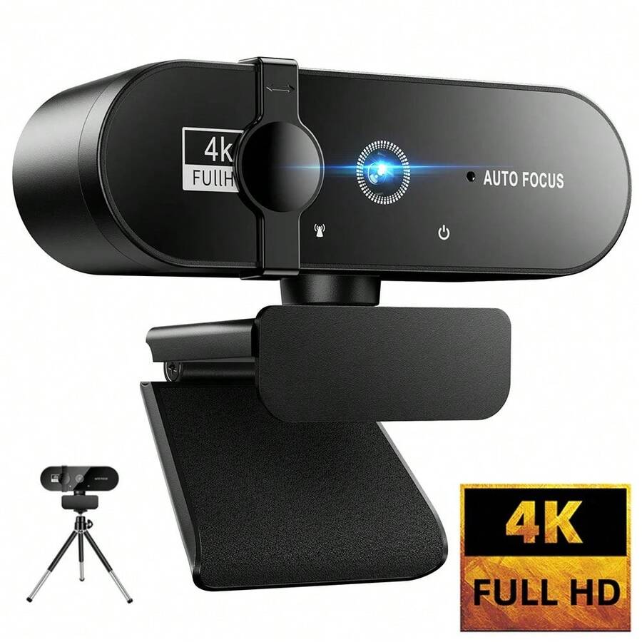 4K/2K/1080P USB 网络摄像头，带自动对焦和隐私保护盖 | 即插即用，适用于 PC/笔记本电脑、Zoom、直播和远程办公