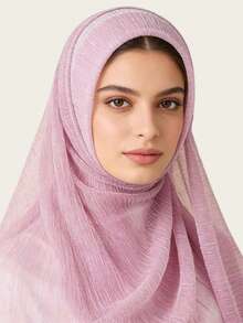 梦幻褶皱围巾，适合日常佩戴 - 卡其色 - 查看 10