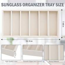 Velvet Fashion Glasses Organizer - Multifunctional Glasses, Jewelry (Rings, Necklaces, Bracelets, Watches) Storage Tray, Unisex - Beige - View 6