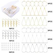 QIAO 珠宝制作工具套装，合金配件，包括耳钩、扣环、龙虾扣、开口圈、珠宝制作材料 - 彩色 - 查看 16