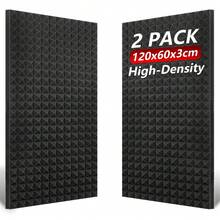 Tấm xốp cách âm TOUO Sound Dampening Acoustic Foam, 1-4 tấm hình chóp, kích thước 47.2"X23.6", dùng để cách nhiệt tường cho phòng thu âm tại nhà hoặc KTV. - Kim tự tháp - Xem 16