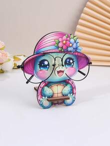 1pc Wood Eyeglass Holder Stand, Cute Turtle Animal Glasses Rack, Wooden Carving Fashion Glasses Display Rack For Home Office Desk - Animal - View 7