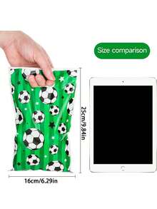 10/20个装足球主题塑料礼品袋，适用于生日派对 - 綠色足球主題禮物袋 - 查看 5