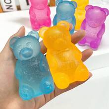 1/4个软糖泡泡糖图案减压玩具，可爱小熊挤压球，麦芽填充挤压玩具，成人儿童感官玩具，减压球，生日派对礼物 - 彩色 - 查看 2