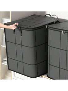 1 túi đựng quần áo bẩn màu xám, túi đựng quần áo bẩn, túi chuyển nhà, dùng để đựng quần áo nhàn rỗi, mang quần áo bẩn đến phòng giặt, túi vải mềm, có thể gấp gọn để dễ cất giữ, dung tích lớn, chống thấm nước và chống bụi, thích hợp cho gia đình và ký túc xá. - Xám - Xem 8