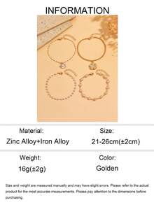 4pcs/Set Elegant Versatile Multi-Layer Gold Tone Shell & Flower Pendant Anklet, Suitable For Daily Wear, Dates, Gatherings, Beach Vacations. Handmade Chain Can Be Trimmed To Desired Length - Gold - View 5