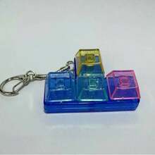 1个减压钥匙扣，键盘按键设计，成人指尖玩具，按压式钥匙圈，舒缓压力，集中注意力，放松身心 - 彩色 - 查看 9