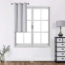 1 pieza Cortina de estrella hueca, de poliéster con doble capa de encaje transparente, cortina oscurecedora para ventana de dormitorio, cortina con estilo de princesa único y lindo, adecuada para días festivos - Gris Claro - Ver 13