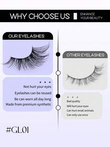 20对自然半片猫眼透明带假睫毛，蓬松轻盈3D仿貂毛假睫毛套装，柔软条状假睫毛 - 适合角色扮演假睫毛、睫毛、仿真睫毛 - 黑色 - 查看 9