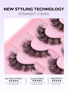 GROINNEYA 6 Pairs Natural Cat Eye Lengthening False Eyelashes 3D Fluffy High Quality Lashes Look Like Real Lashes Fluffy Faux Mink Lashes Volume Wispy Long Foxy Eye Lifting Look Fake Eyelashes,Suitable For Any Casual Occasion - View 4