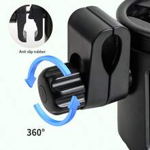 2-In-1 Cup Holder, 360 Degree Rotating Baby Stroller Cup Organizer - Fits Bicycle, Stroller, Wheelchair, Walker Cup, Baby Stroller Single Cup To Double Cup - Black - View 12