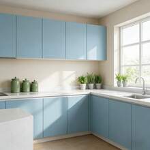 ucdfi 1 Roll Blue Embossed Waterproof Self-Adhesive Removable Wallpaper For Kitchen Furniture Cabinet Wall Decoration Sticker - Blue - View 6