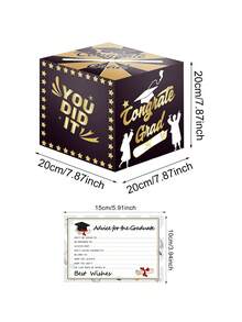1Pc Graduation Paper Card Box With Message Card Class Of 2026 Holder Box Gift Box Congrats Grad Message Card Box Voting Box Suggestion Card Box Graduation Voting Supplies For Graduation Party Decor Graduation Gifts - Graduation Season - View 2