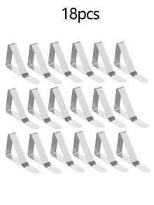 18pcs Stainless Steel Rust-Resistant Tablecloth Clips, Suitable For Home, Restaurant, Picnic, Party Dining Table - Silver - View 12