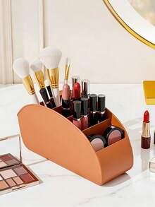 1pc Desktop Cosmetic Storage Box, Office Stationery Organizer Rack, Living Room Remote Control Storage Box, Large Capacity Multi-Compartment Storage Box - Multicolor - View 2