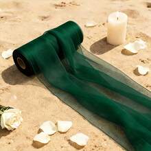 1 Cuộn vải voan dài màu xanh đậm, chiều dài 29,85ft/74,8ft/149,77ft/299,7ft, thích hợp làm khăn trải bàn cưới, đồ thủ công tự làm, phụ kiện đội đầu cô dâu, váy múa ba lê, váy cưới, trang trí bàn, trang trí ghế, phông nền tiệc, vòng hoa, lan can cầu thang, phông nền lễ Giáng sinh lãng mạn và trang trí tiệc ngày lễ. - Xem 16