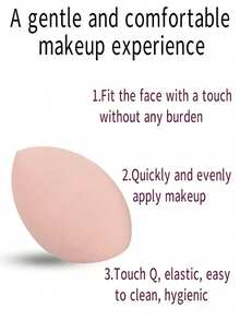 1pc Fashionable Large Pink Makeup Sponge, Made Of Skin-Friendly Hydrating Material, Quickly Expands When Wet, Suitable For Gentle Makeup Application, Reusable, Non-Shedding, High Density & Elasticity, Ideal Makeup Tool - Khaki - View 2