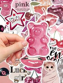 55pcs Pink City Style Stickers Suitable For Planner, Notebook, Laptop, Phone Case, Luggage, Guitar - A - View 9