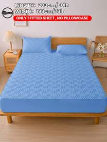 1pc Waterproof Solid Color Quilted Fitted Sheet, Fitted Sheet Mattress Protector, Soft And Comfortable, Dust-Proof And Moisture-Proof Mattress Cover, Multiple Colors Available, Bedding Gift, Bedroom Decor, Not 100% Waterproof, Deep Pocket - Multicolor - View 14