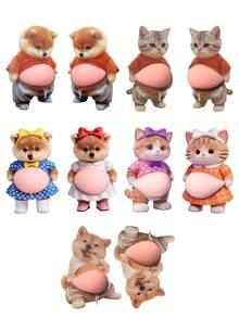 Cute 3D Dog Sticker, Soft Pinch Bubble Sticker, Dog And Cat Decompression Sticker, Super Stress Relief Putty Sticker, DIY Decorative Stickers - Multicolor - View 1
