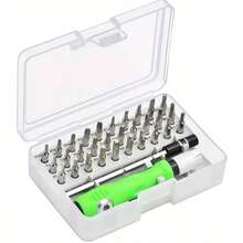 [Bộ tua vít chính xác 32 trong 1] Bộ tua vít từ tính chính xác 32 trong 1, bộ dụng cụ bảo trì đa chức năng với đầu lục giác, Torx, dùng để sửa chữa điện thoại và máy tính xách tay. Lý tưởng cho những người đam mê và kỹ thuật viên sửa chữa điện tử, món quà hoàn hảo cho người yêu thích thiết bị công nghệ, dụng cụ sửa chữa công nghệ, hộp đựng kiểu dáng đẹp, tua vít bền bỉ. - Bộ tua vít - Xem 7