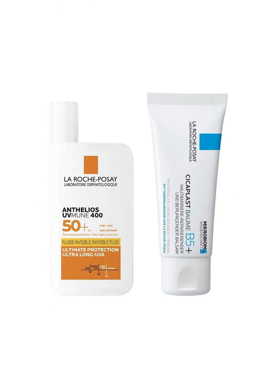 La Roche-Posay [Bundle] Anthelios LRP Cicaplast Soothing Repairing Balm 40 Ml + UVMune 400 Invisible Fluid Non-Perfumed Suncream SPF50+ 50ml - Anthelios - View 1