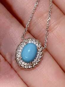 1pc Elegant Cubic Zirconia Pendant Necklace, Valentine's Day Gift, Wedding Jewelry - 1# - View 6