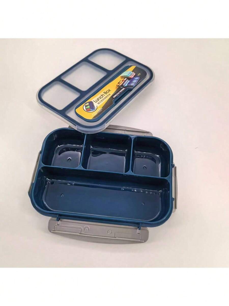 1pc 4-Compartment Bento Lunch Box, 1300ML Capacity, Leak-Proof, Easy To Clean, Student Meal Box - Multicolor - View 1