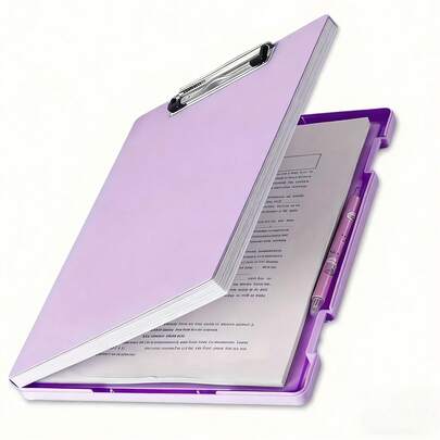 Purple Plastic Document File Box With Handle​ – Letter Size, Stackable Design, Perfect For Organizing Papers, Home Office & Classroom Use, Durable Construction