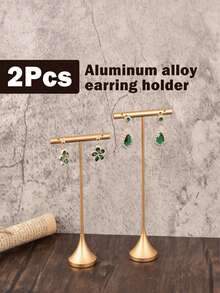 Giá trưng bày bông tai bằng kim loại 3 mảnh, giá đỡ bông tai bằng hợp kim dùng cho cửa sổ trưng bày bán lẻ. - Vàng - Xem 2