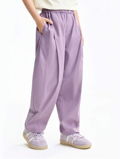 Annil [Lightweight And Slightly Wrinkled Casual Pants] Summer Style For Boys And Girls: Lightweight, Comfortable, Durable, Wear-Resistant, And Solid Color Sports Pants