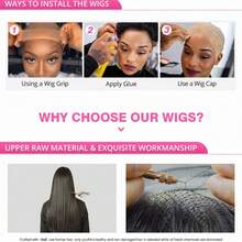 棕色波波头假发，180%真人发，13x4波浪卷蕾丝前假发，预先拔毛，巧克力棕色短波波头假发 - S4 - 查看 7