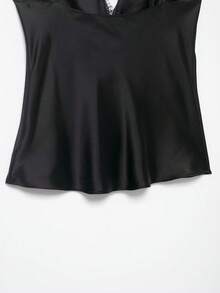 Women's Sexy Lace Patchwork Camisole - Black - View 8