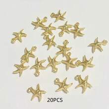20pcs Vacation & Ocean Style Plastic Starfish CCB Pendant Charms, DIY Beaded Bracelet Necklace Jewelry Accessories - Starfish CCB - View 4