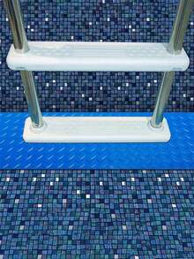1 pieza Alfombra gruesa para escalera de piscina, alfombra protectora para escalón de piscina, antideslizante con textura, alfombra de protección con nervaduras anchas, adecuada para escalera de piscina enterrada - Azul - Ver 7