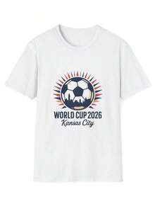 Personalized  World Cup USA 2026 T-Shirt, Soccer Fan Gift  This Women's T-Shirt Is Soft, Lightweight, And Comfortable. Featuring A Stylish Print, It's Perfect For Casual Daily Wear, Holidays, And Gifts. High-Quality Fabric And Classic Fit Make It A Wardrobe Essential. - 白色 4 - 查看 7
