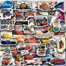 Disney 50张迪士尼官方授权闪电麦昆卡通贴纸，防水乙烯基贴纸，适用于水瓶、笔记本电脑、手机、汽车装饰、生日派对礼物 - 彩色 - 查看 11