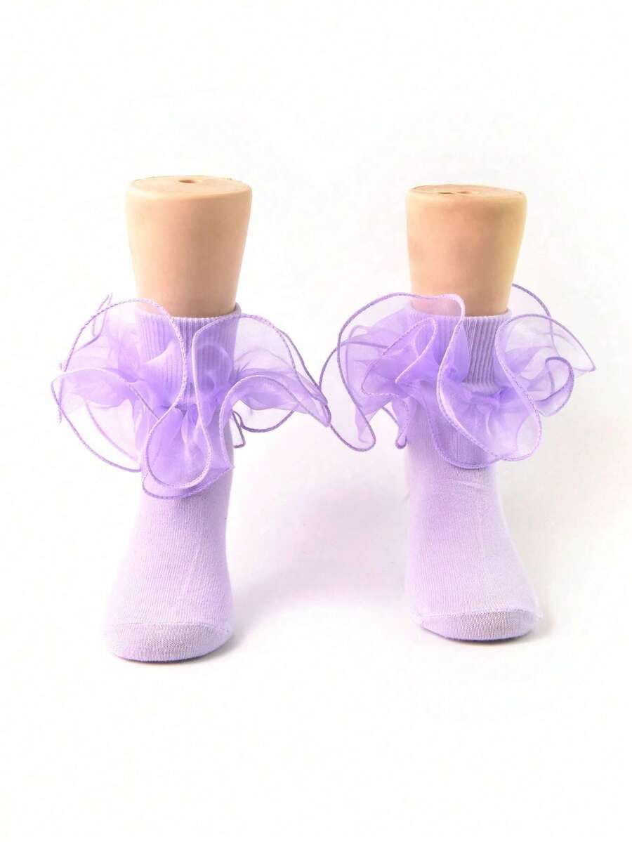 1 Pair Infant/Toddler/Kids Ruffled Princess Ballet Socks, Suitable For Babies/Toddlers/Children - Multicolor - View 1