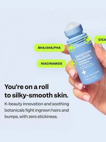 1支柔滑脱毛精华液（1.6盎司） - 柔滑、舒缓、软化 - 360度全方位覆盖 - 含BHA、AHA、PHA、烟酰胺、甘草 - 纯素、无刺激 - 韩国护肤美容产品，舒缓温和的脱毛精华液，柔滑并修复内生毛发，剃须后舒缓肌肤，男女皆宜，镇静面部、腋下和比基尼区域的敏感肌肤 | 含水杨酸和甘醇酸 | 纯素且无动物实验 - 多色 - 查看 4