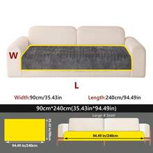 1pc Minimalist Solid Color Thin Striped Sofa Cushion Cover - Non-Slip And Pet-Friendly, Fits 1/2/3/4 Seater Sofa Sets, Modern Home Living Room Decor, Chenille All Season (Beige, 90x90cm, Single Seat, 1pc) - Multicolor - View 15