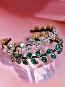 1个闪亮水晶发箍，简约心形公主风，适合新娘、婚礼、约会、外出、派对、送礼、休闲佩戴 - 彩色 - 查看 7