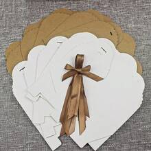 20个装丝带礼盒，糖果盒，派对礼品盒 - 多功能可折叠包装 - 适用于婚礼、新娘送礼会、生日、单身派对、毕业典礼和节日派对 - 白卡禮物盒(含咖啡色緞帶) - 查看 3