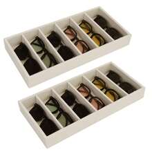 Velvet Fashion Glasses Organizer - Multifunctional Glasses, Jewelry (Rings, Necklaces, Bracelets, Watches) Storage Tray, Unisex - Beige - View 5