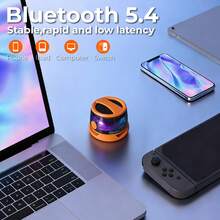 Magnetic LED Bluetooth Speaker, G300 Mini Portable Wireless Speaker, 40mm Driver Unit, IP54 Waterproof, 6-Hour Playtime, Type-C Charging - View 6