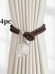 2pcs/4pcs Luxury Crystal Pendant Polyester Curtain Tie Backs, Suitable For Curtain Fixing And Decoration, Multiple Colors Available - Multicolor - View 21