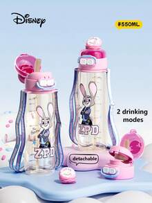 Disney 1 chiếc cốc uống nước đôi chất lượng cao hình  & Judy 550ml, bình nước hoạt hình có ống hút và vạch chia chính xác, bình nước đôi dung tích lớn, chịu nhiệt, có quai đeo, bình nước thể thao chống rò rỉ, bình nước thể thao ngoài trời chống sốc có quai đeo, thích hợp cho mùa tựu trường, quà tặng ngày lễ. - Nhiều màu - Xem 2